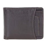 Carteira Masculina - Couro Legítimo Café Compacta 8 Cartões Porta-Moedas