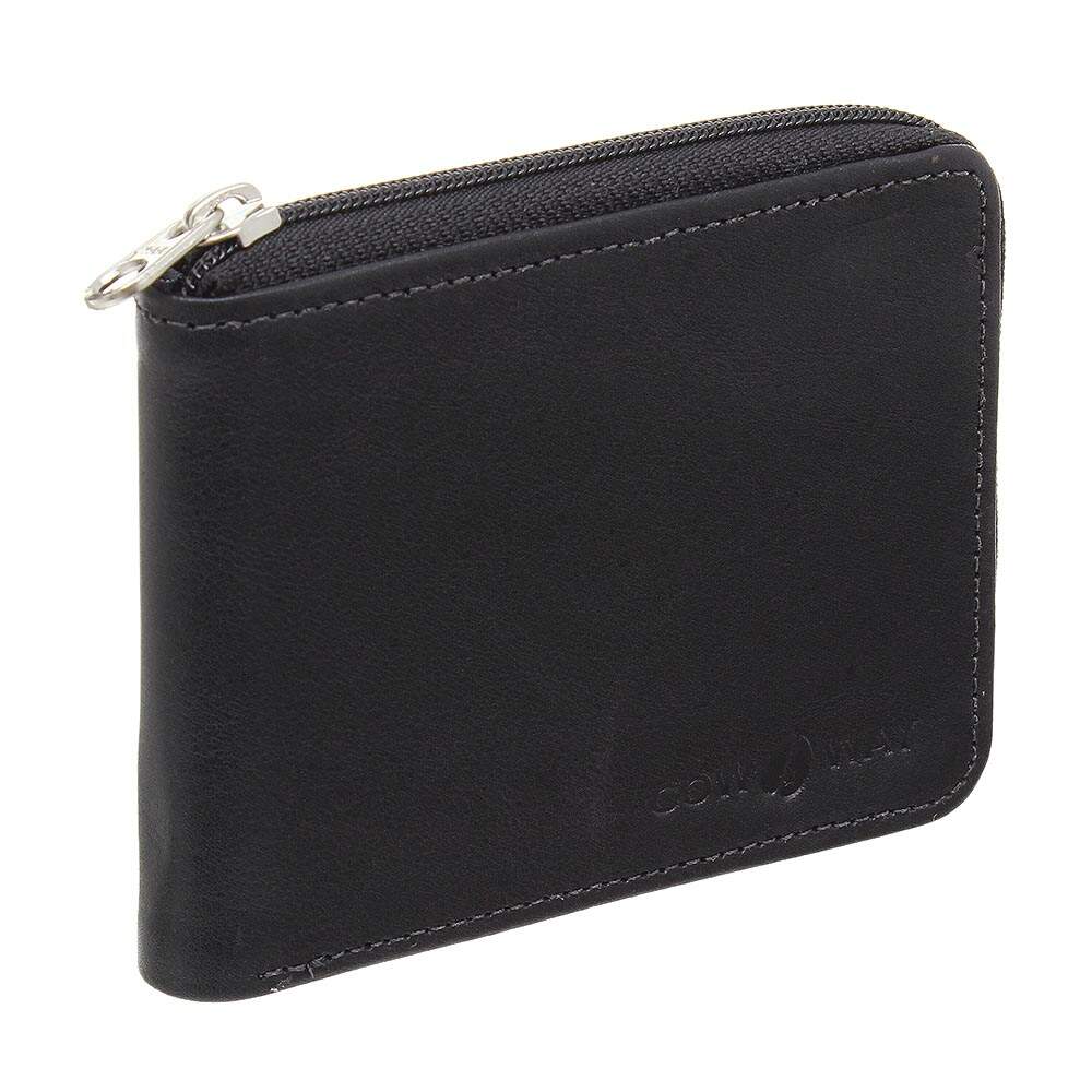 Carteira Masculina Preta de Couro Genuíno