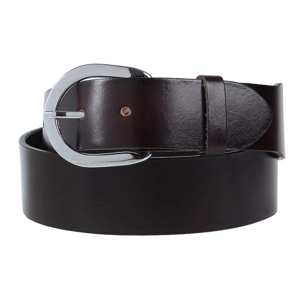 Cinto de Couro Marrom Liso - Fivela Removível