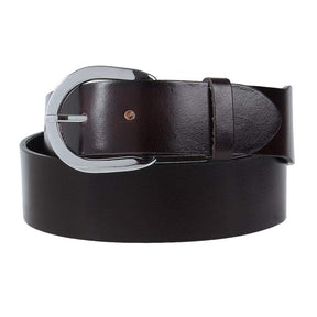 Cinto de Couro Marrom Liso - Fivela Removível