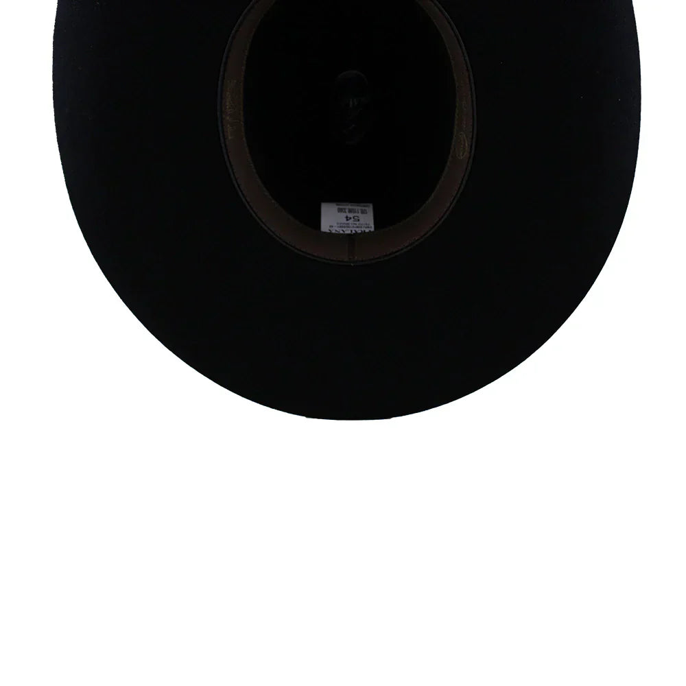 Chapéu Pralana Arena Feltro Preto Unissex, Estilo Country, Lã Premium, Aba 11cm