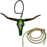 Enfeite De Retrovisor Long Horn Brasil + Mini Laço