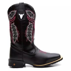 Bota Texana Feminina "Cara de Boi" Rosa - Esporatto