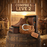 [COMPRE 1 LEVE 2] Botina Couro Genuíno Terra - Com Palmilha Gel Conforto + CINTO TEXAS DE BRINDE
