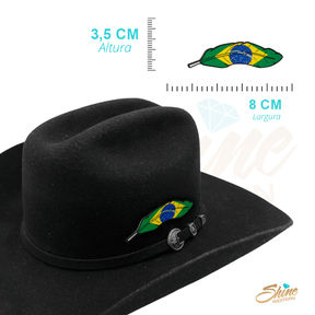 ADESIVO PARA CHAPÉU PENA BANDEIRA BRASIL