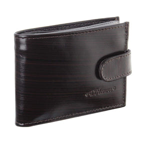 Carteira Masculina de Couro Marrom - Porta Moedas, Zíper Interno, Compacta e Segura