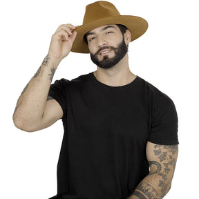 Chapéu Marrom Unissex Aveludado Aba Reta - Estiloso Premium