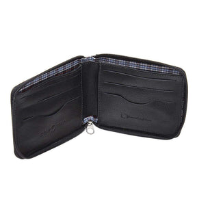 Carteira Masculina Preta de Couro Genuíno