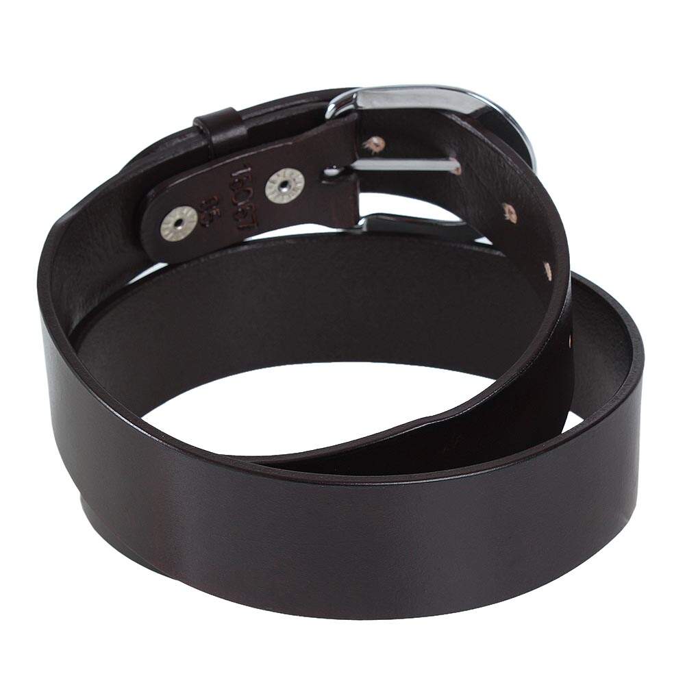 Cinto de Couro Marrom Liso - Fivela Removível