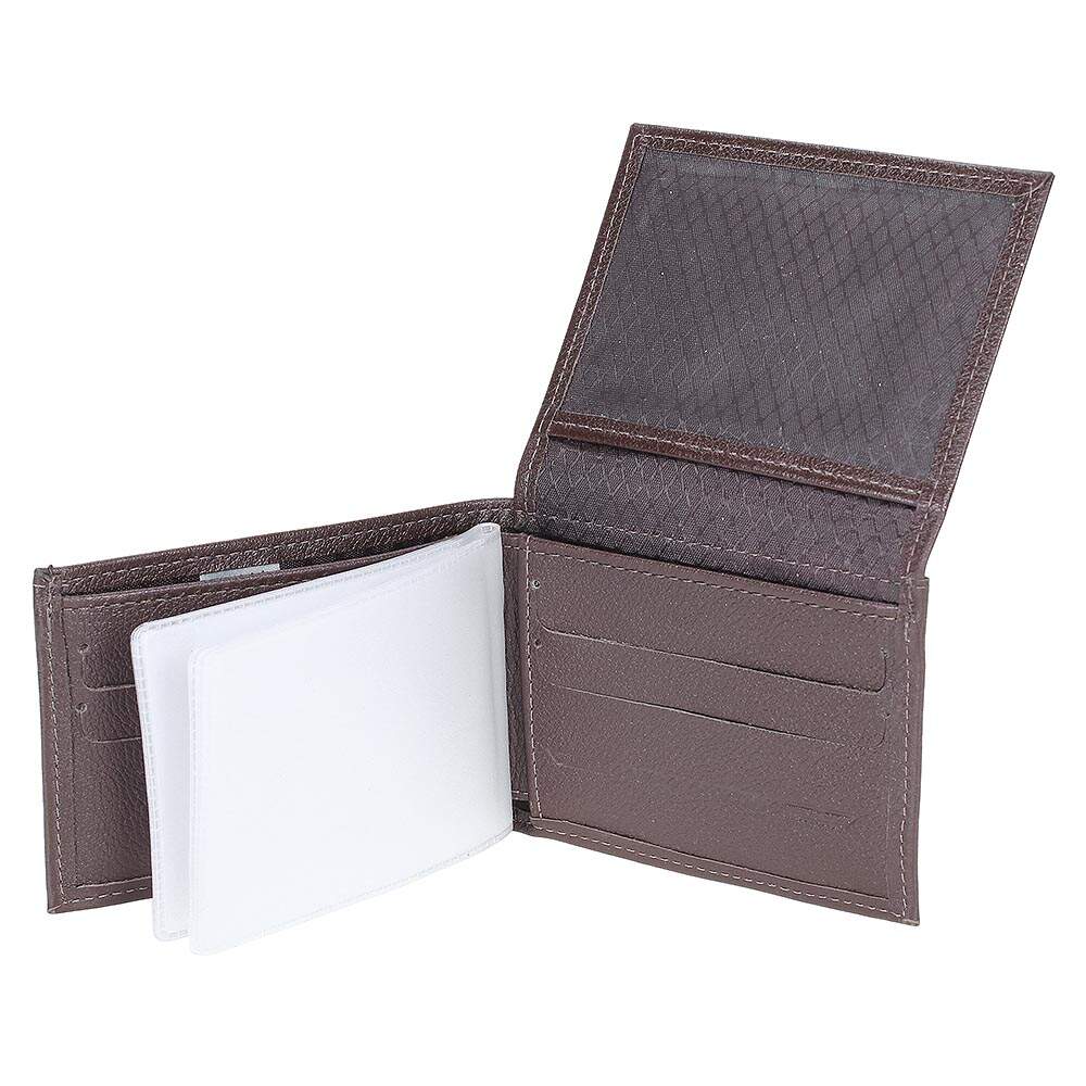 Carteira de Bolso Masculina - Couro Legítimo Marrom com 14 Compartimentos