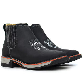 Botina Work Gel - Masculina Couro Rustic Preto Conforto e Estilo