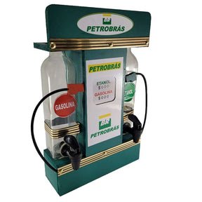 Pingometro Posto de Combustível Colorido para Cachaça em Madeira com 1 Copo para Área de Churrasco